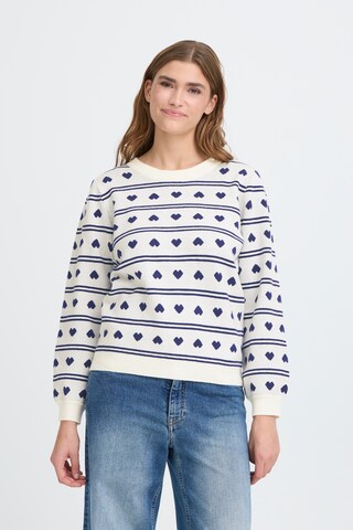 Pull-over 'IHBrielle' ICHI en blanc : devant