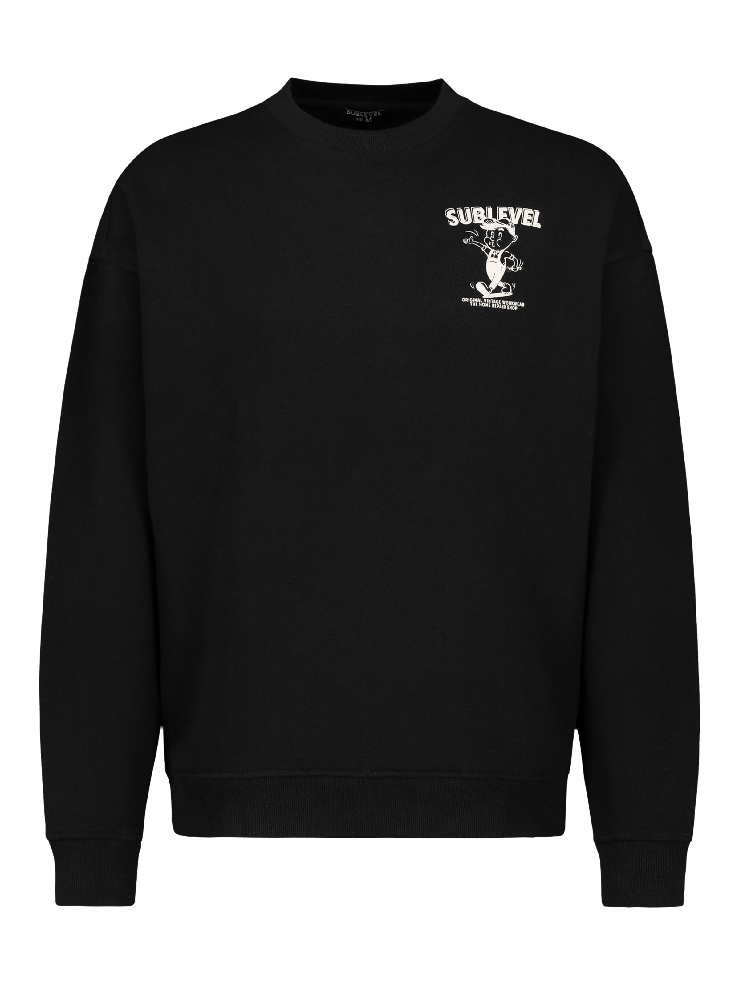 Sublevel Sweatshirt 'Worker' in Schwarz: Vorderseite