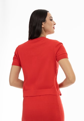 Pullover di faina in rosso