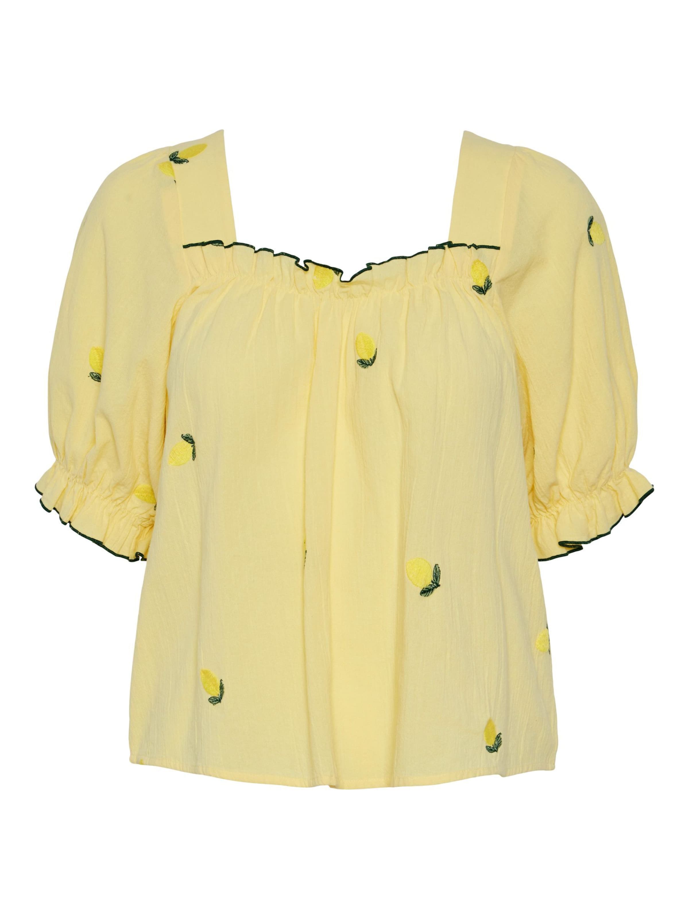 Camicia da donna di PIECES in giallo: frontale