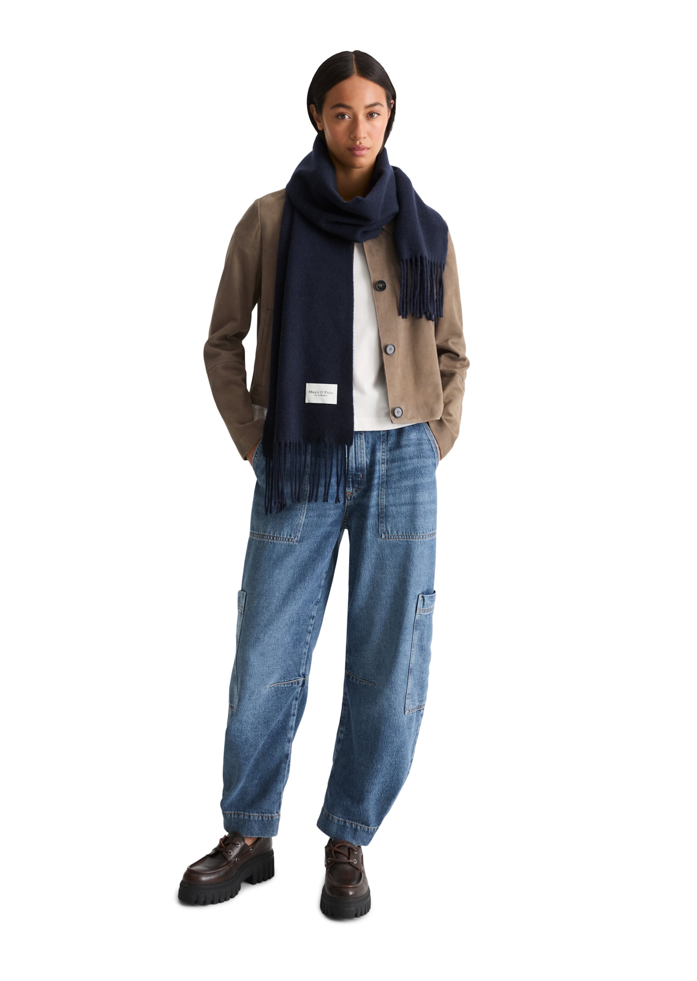 Marc O'Polo Sjaal in Blauw: voorkant