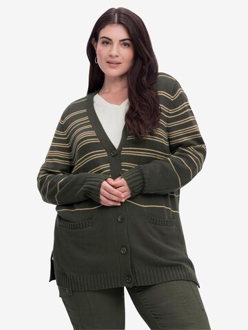 SHEEGO Knit Cardigan in Green: front