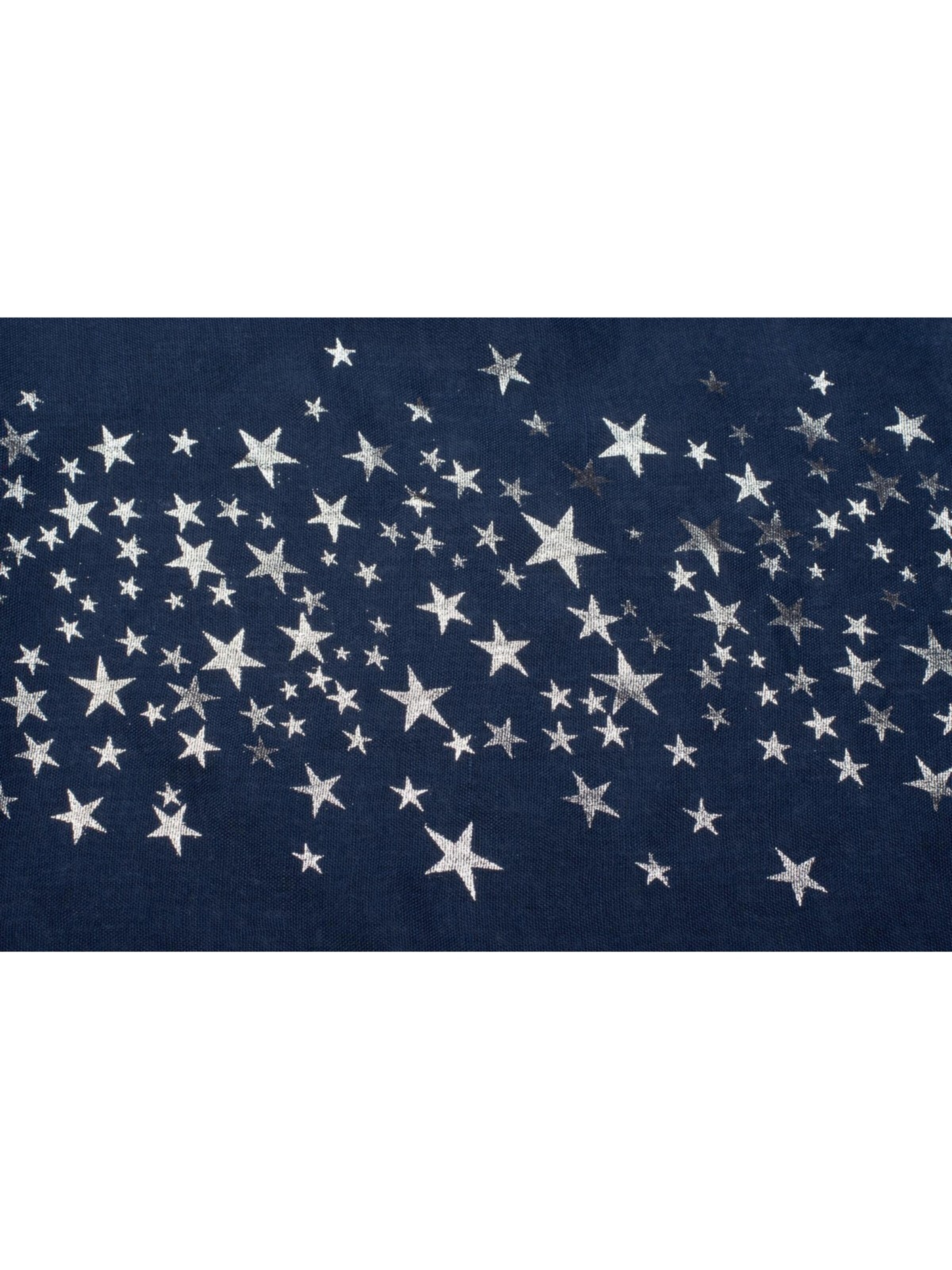 styleBREAKER Loop scarf 'Loop Schal mit Metallic Sterne Print' in Blue