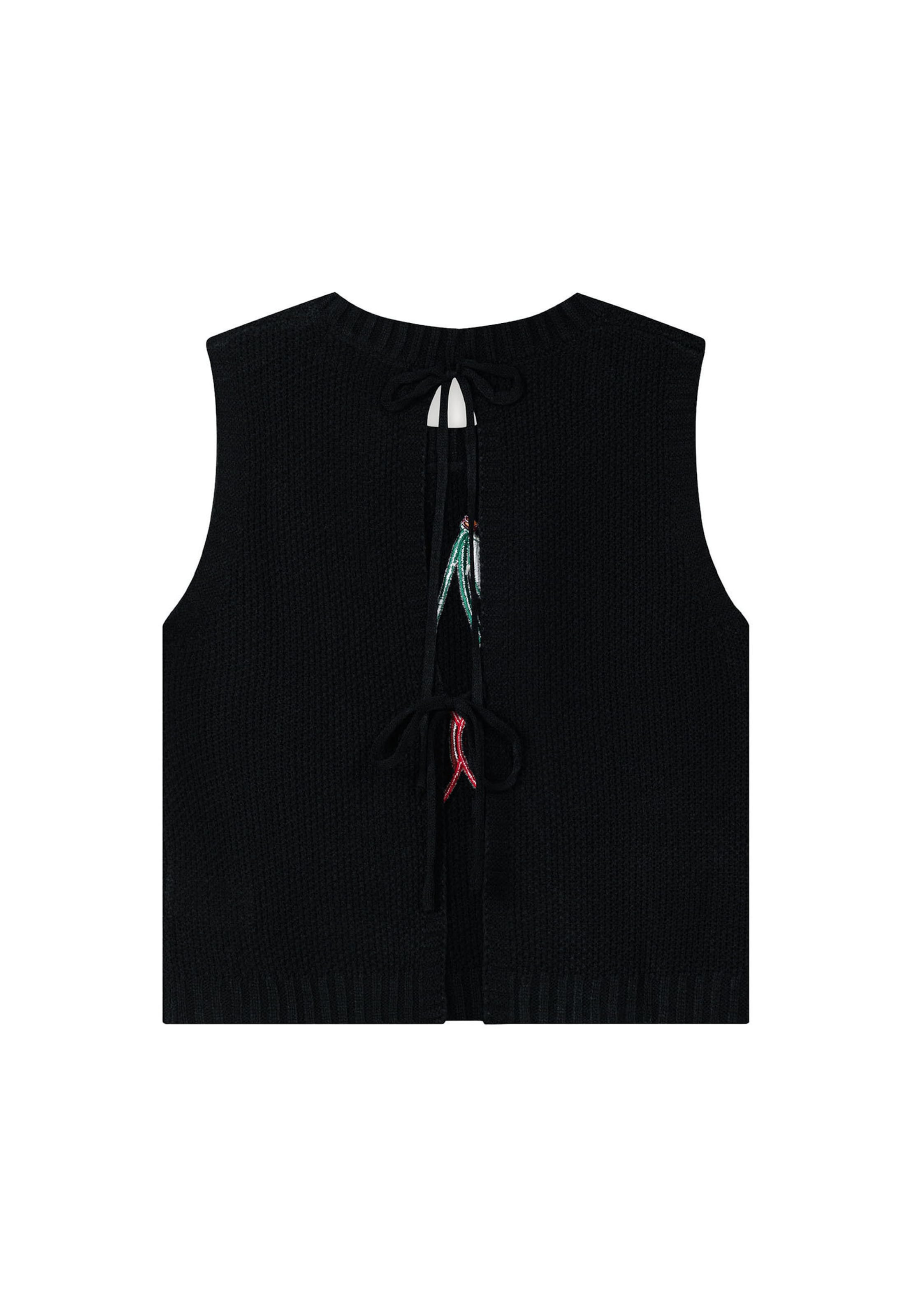 Another Cotton Lab - Top de malha 'Cherry' em preto