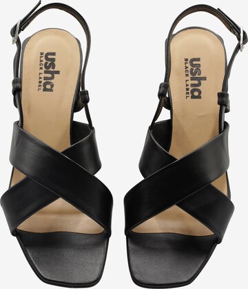 usha BLACK LABEL Strap Sandals in Black