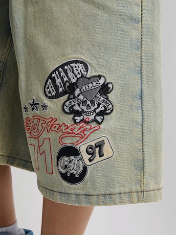 Baggy Jeans de la Ed Hardy pe albastru