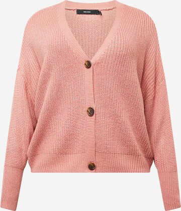 Vero Moda Curve Strikkejakke 'LEA' i rosa: forside