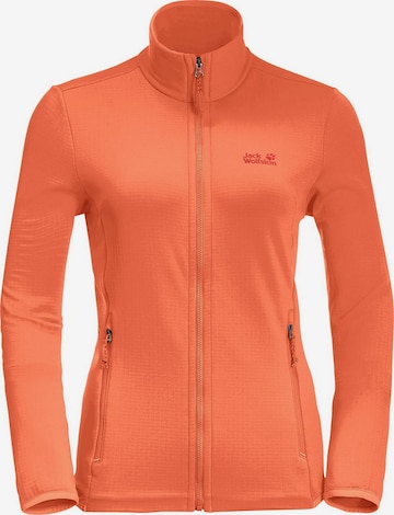 JACK WOLFSKIN Zip-Up Hoodie in Orange: front