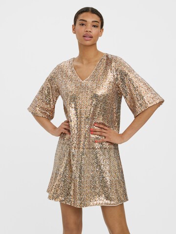 VERO MODA Jurk 'Nanna' in Goud: voorkant