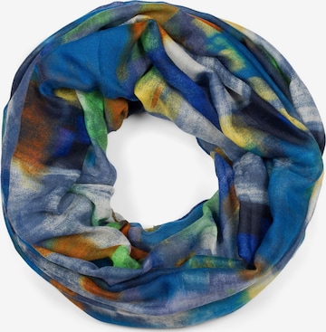styleBREAKER Loop scarf 'Loop Schal mit buntem Pinselstrich Muster' in Blue: front