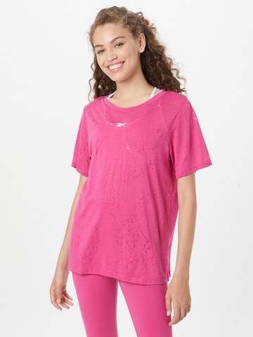 Reebok Функциональная футболка в Ярко-розовый: спереди