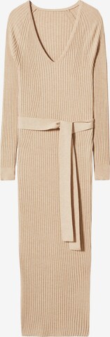 MANGO Knitted dress 'Goletav' in Beige: front