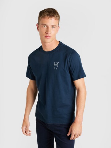 KnowledgeCotton Apparel Shirt in Blauw: voorkant