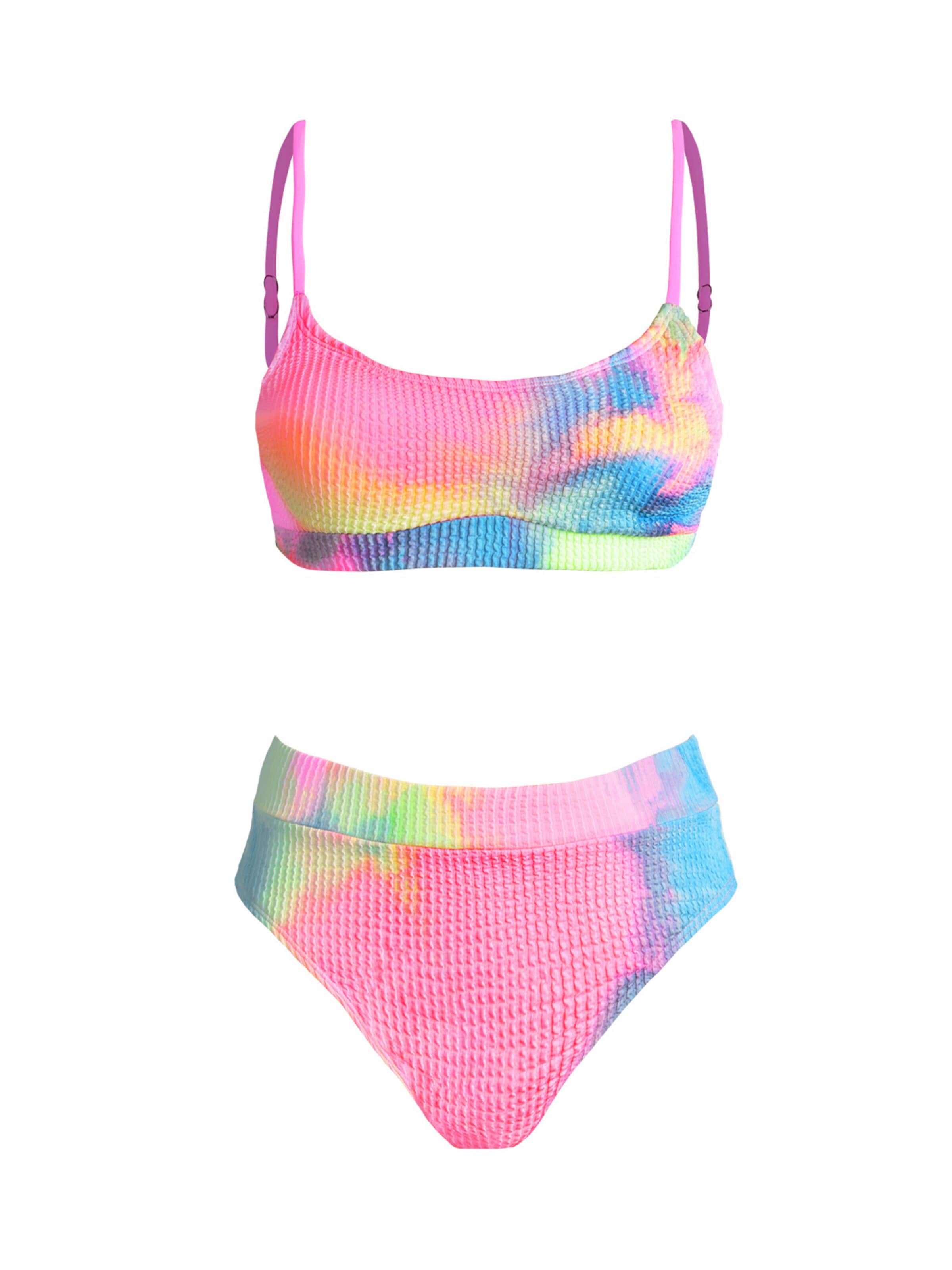 Cupshe Bikini 'Tie-dye High-waist' in Pink: front