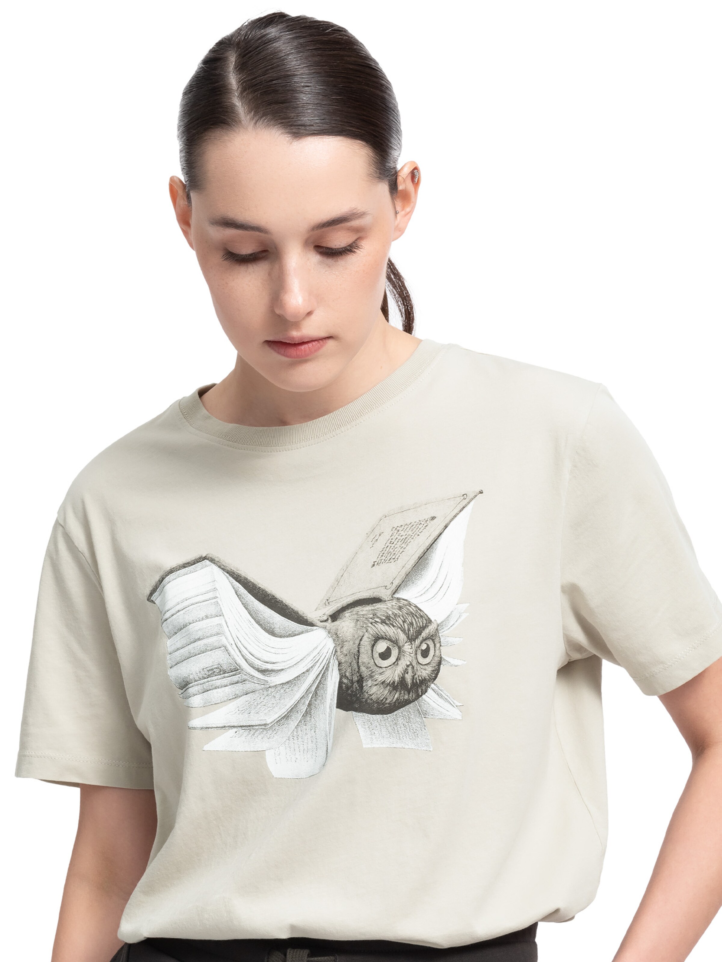 Kaft Shirt 'Uilboek' in Beige