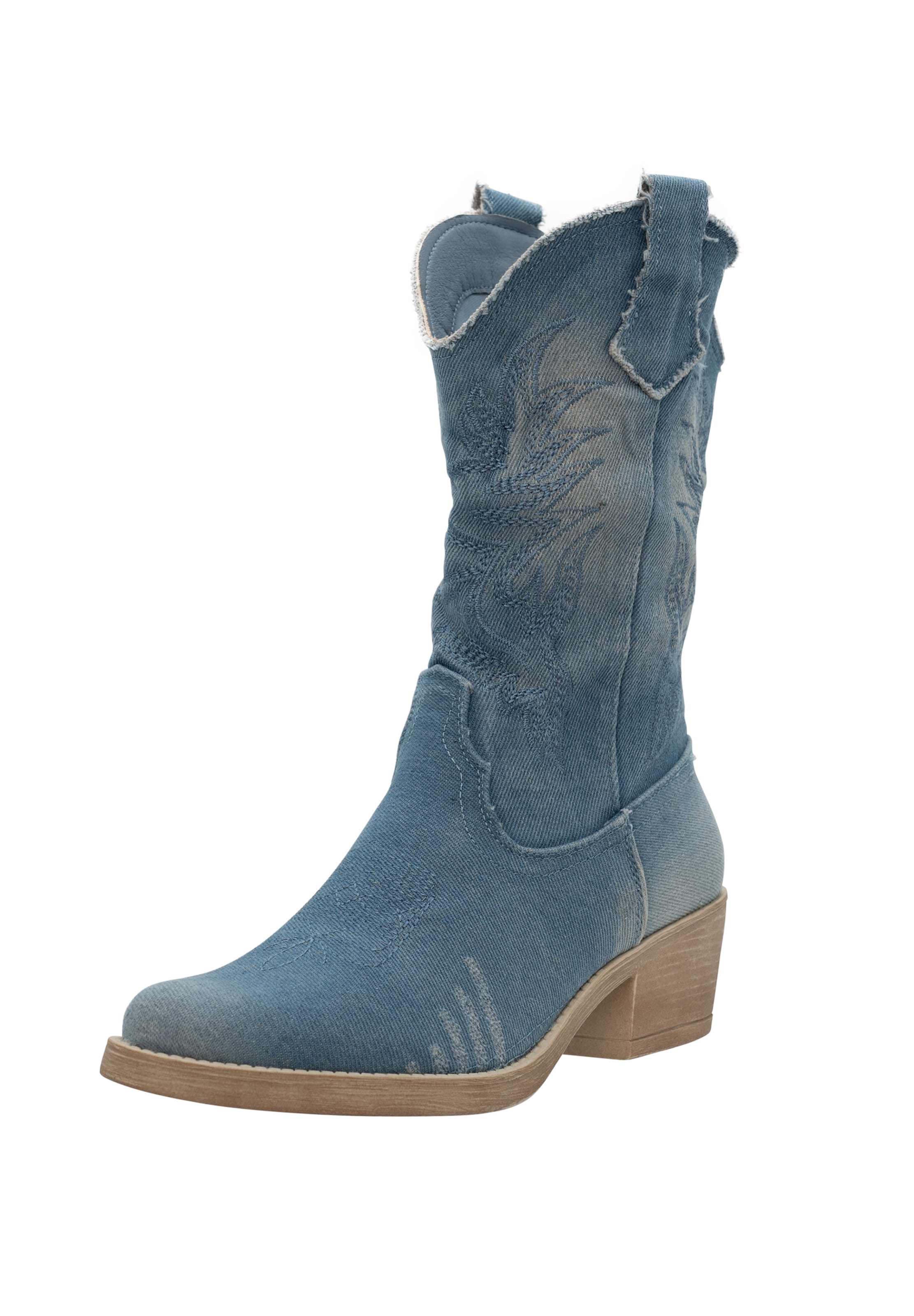Stivale da cowboy Salinyang di colore blu denim, Visualizzazione prodotti