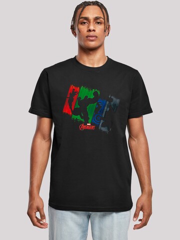 T-Shirt 'Marvel Avengers Team Punch Out' F4NT4STIC en noir : devant