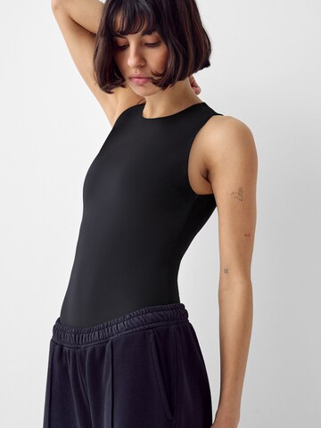 Bershka Shirt Bodysuit in Black