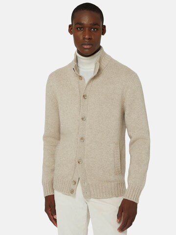 Boggi Milano Knit Cardigan in Beige: front