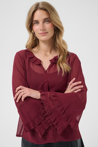 Cream Blouse 'Flouncy ' in Red