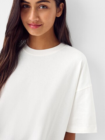 Bershka Oversized tričko – béžová
