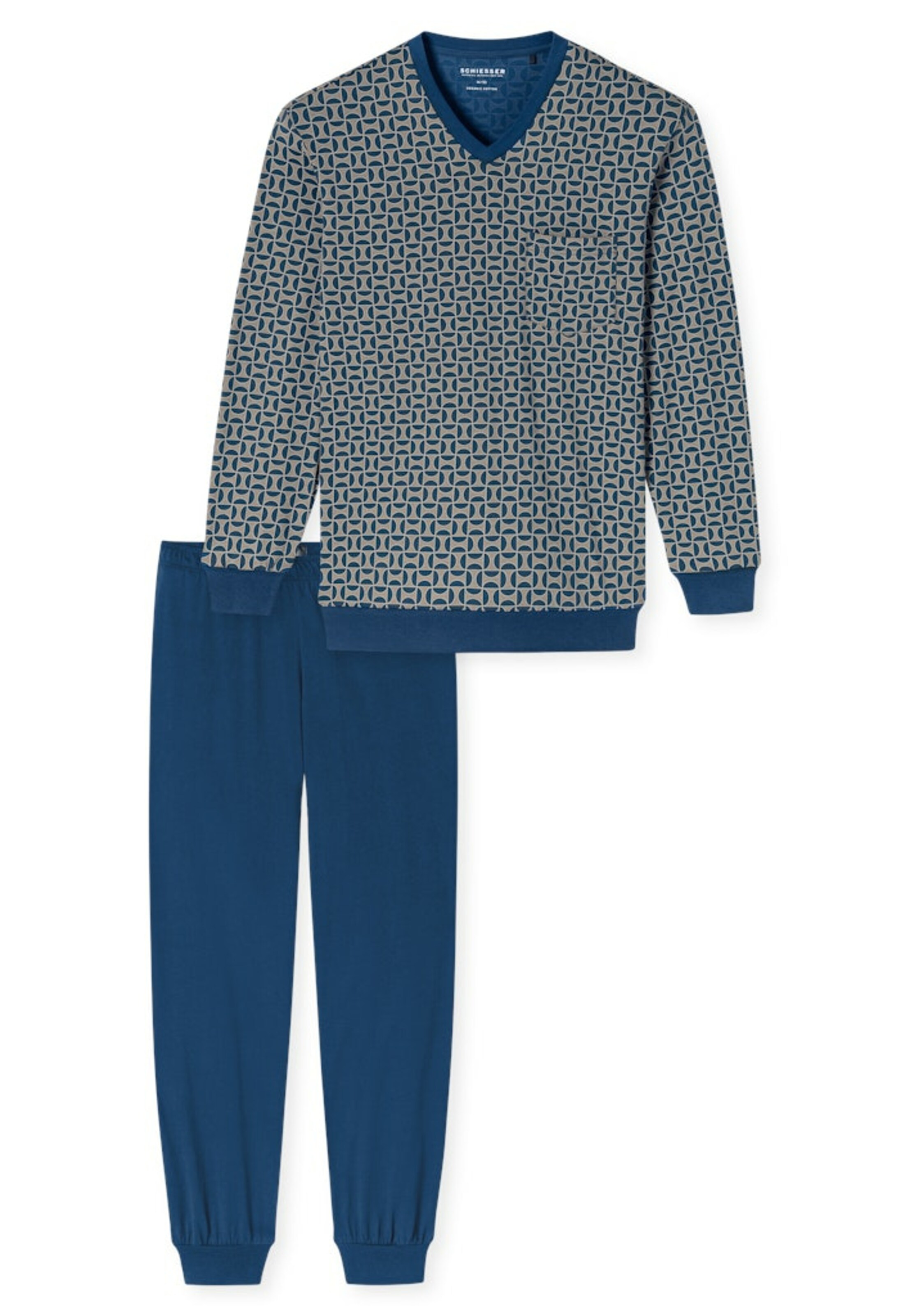 SCHIESSER Pyjama lang ’ für Herren ’ in Blau: Vorderseite