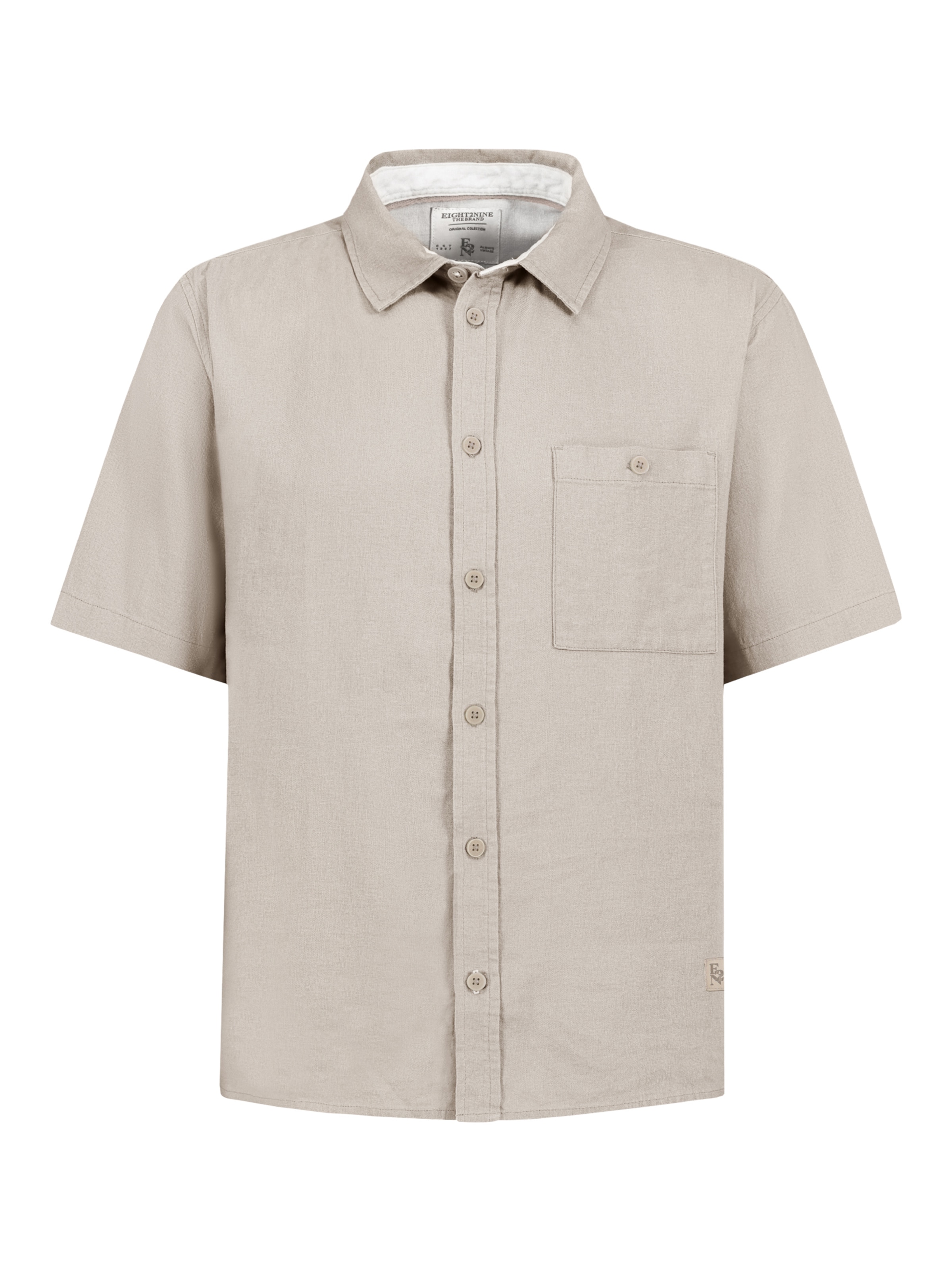 Eight2Nine Regular Fit Hemd in Beige: Vorderseite