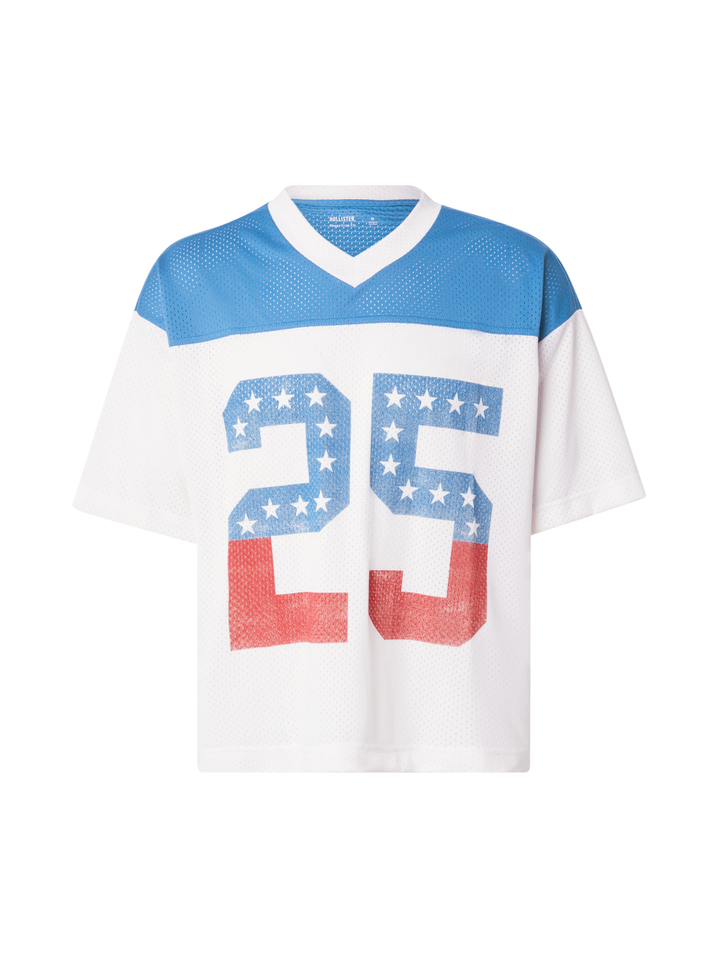 HOLLISTER T-Shirt in azur / rot / offwhite, Produktansicht