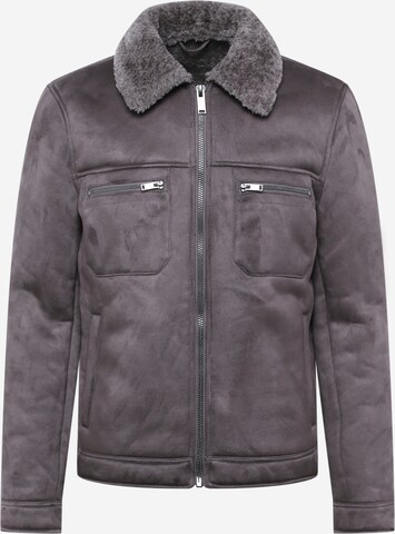 River Island Jacke 'BORG' in Grau: predná strana