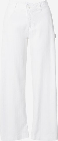 WEEKDAY Wide leg Broek 'Jamie' in Wit: voorkant