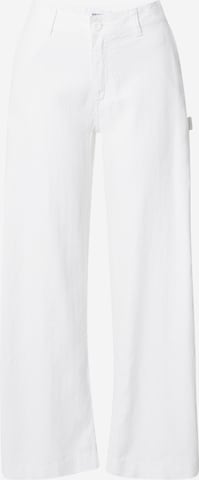 Wide Leg Pantalon 'Jamie' WEEKDAY en blanc : devant