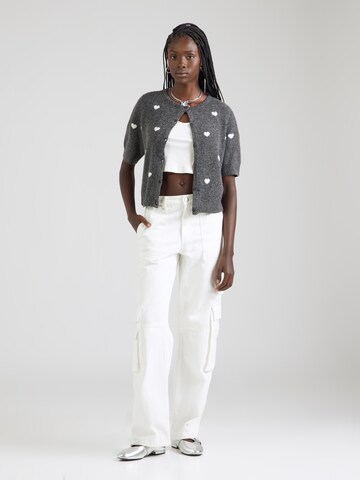 VERO MODA Strickjacke 'DOFFY INTARSIA' in Grau