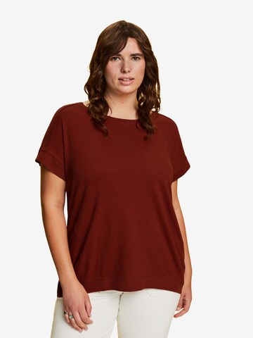 Esprit Curves Shirt in Brown: front