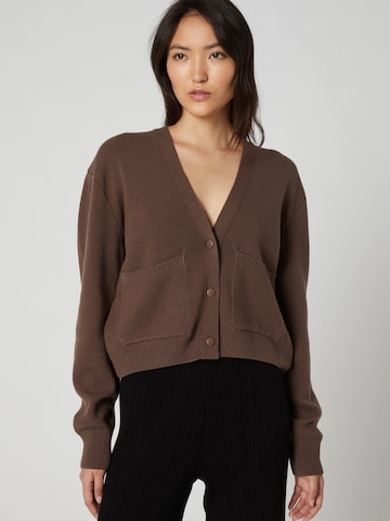 A LOT LESS Knit cardigan 'Luzy' in Brown: front