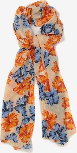 Ulla Popken Écharpe en beige / bleu / orange, Vue avec produit