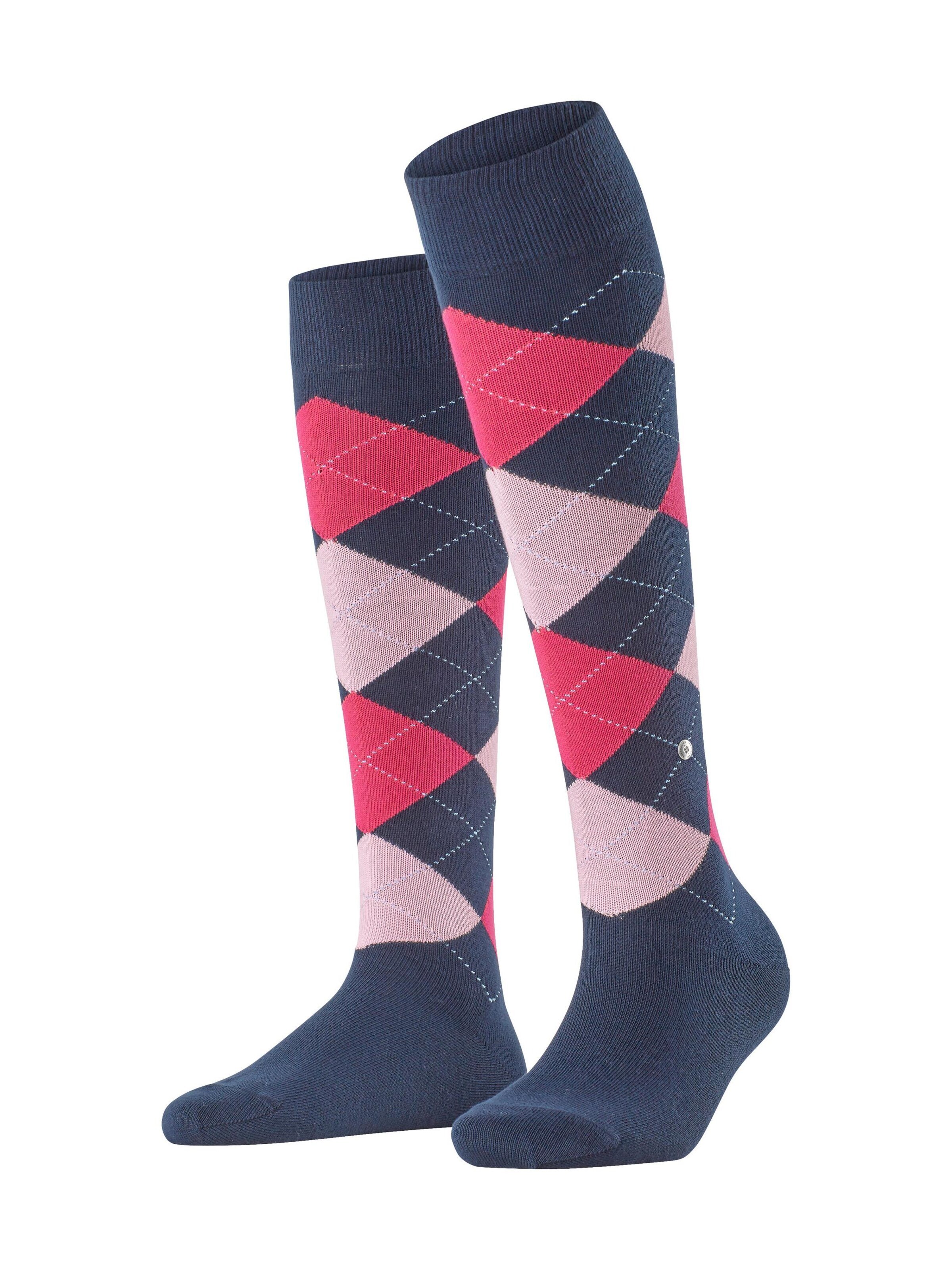 BURLINGTON Over the Knee Socks 'Queen' in Blue: front