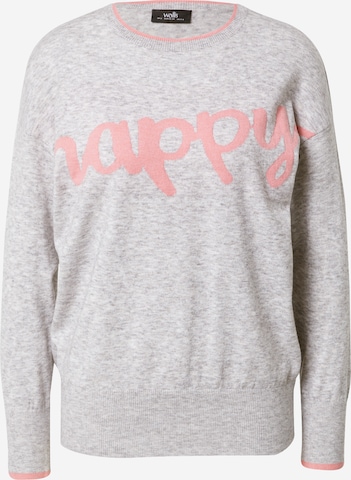 Wallis Sweater 'Happy' in Grey: front