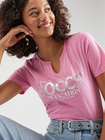 Soccx T-Shirt 'Lisbon Stories' in Pink