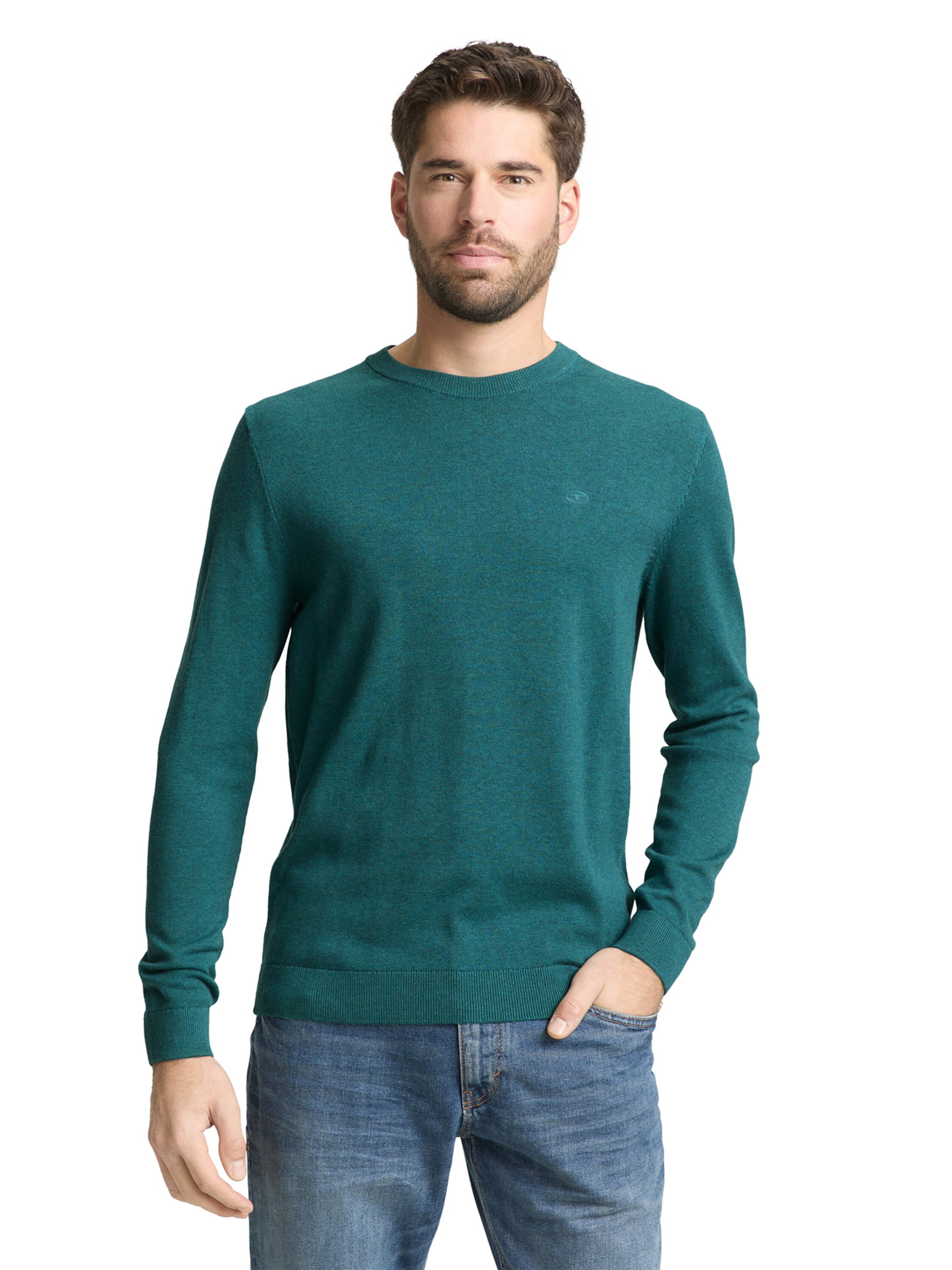 Pulover de la TOM TAILOR pe verde: față