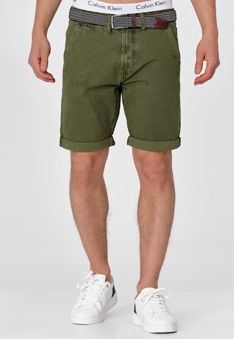 Regular Pantalon chino 'Caedmon' INDICODE JEANS en vert : devant