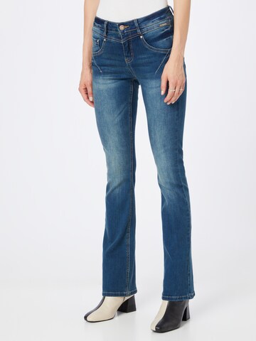 Cream Bootcut Jeans in Blauw: voorkant