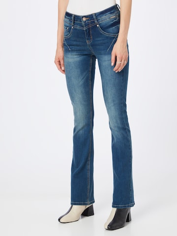 Cream Bootcut Jeans in Blauw: voorkant