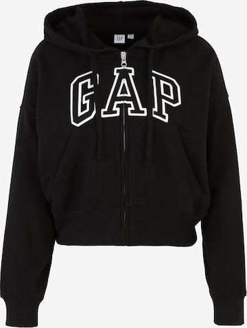 Gap Tall Sweatjacke 'HERITAGE' in Schwarz: Vorderseite