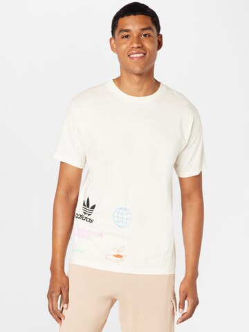 ADIDAS ORIGINALS Shirt 'Made With Nature Multi Logo' in Beige: front