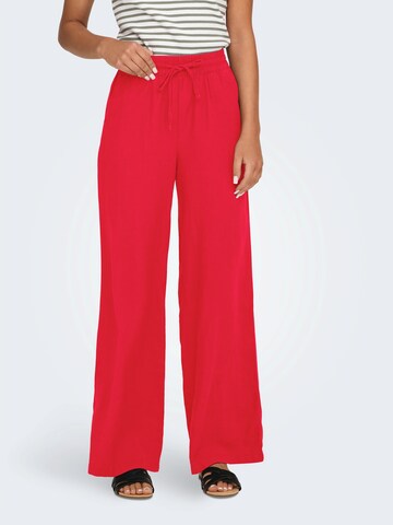 JDY Wide leg Pants 'JDYSAY' in Red: front