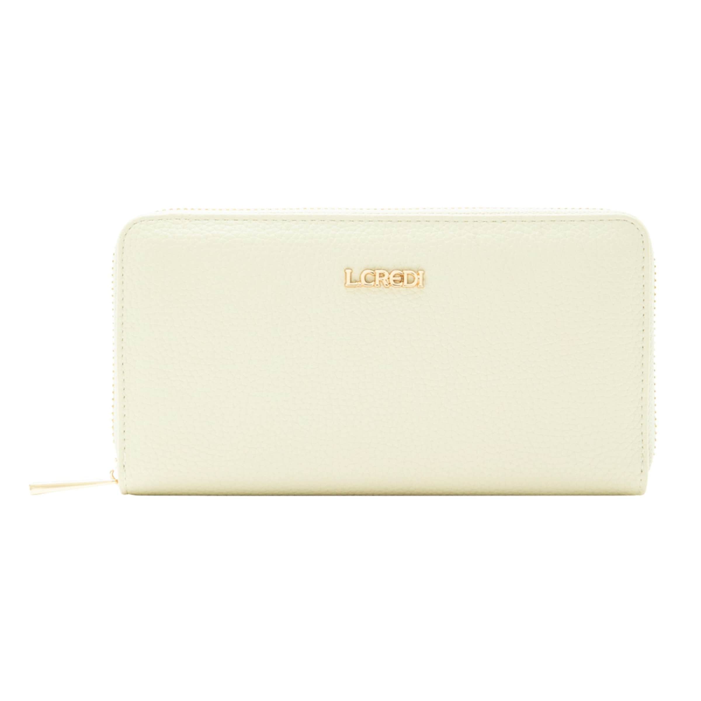 L.CREDI Wallet 'Perla' in Beige: front