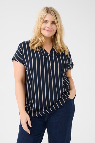 Camicia da donna 'KC Sida' di KAFFE CURVE in blu: frontale