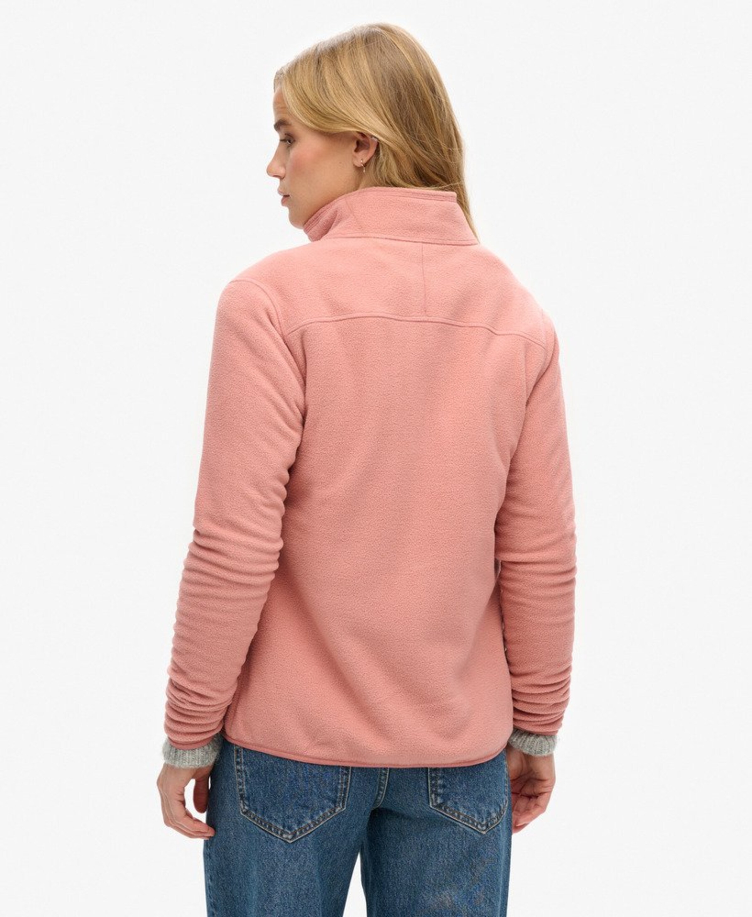 Superdry Fleece jas in Roze