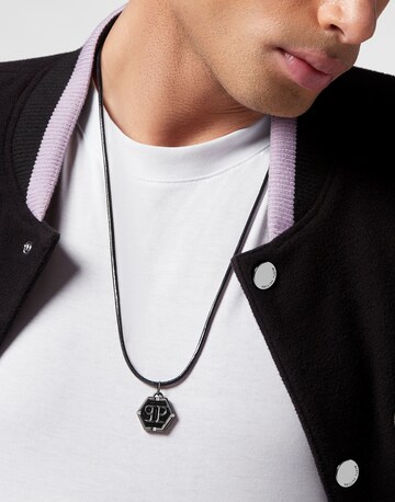 Collana 'Hexagon' di Philipp Plein Jewellery in grigio: frontale