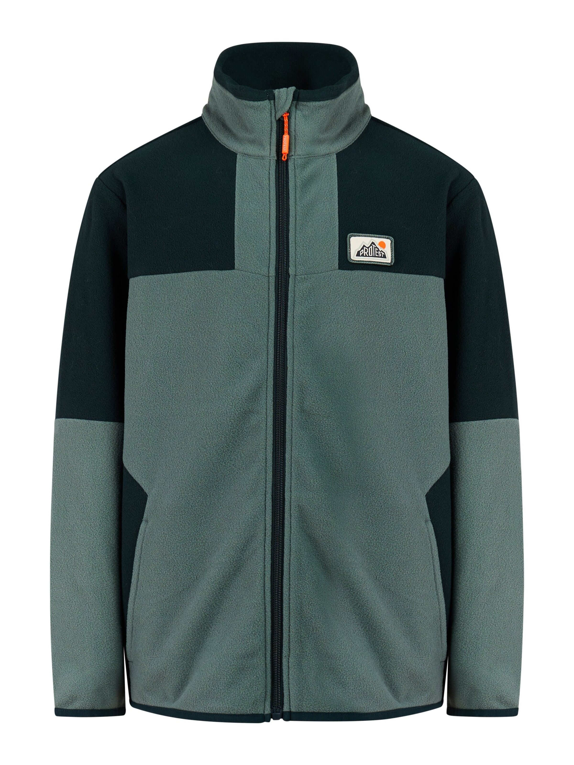 PROTEST Fleece jas 'PRTMendo JR' in Groen: voorkant
